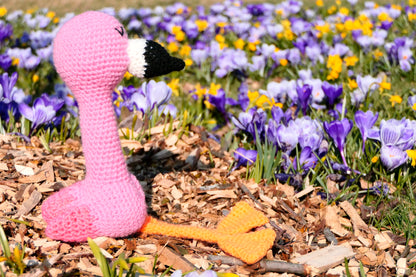 Crocheted flamingo