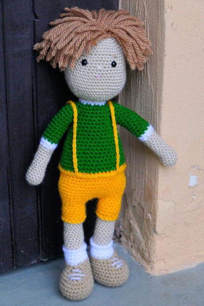 Crocheted boy doll