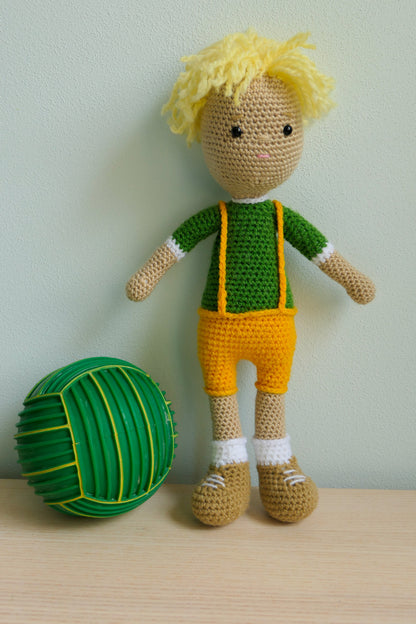 Crocheted boy doll