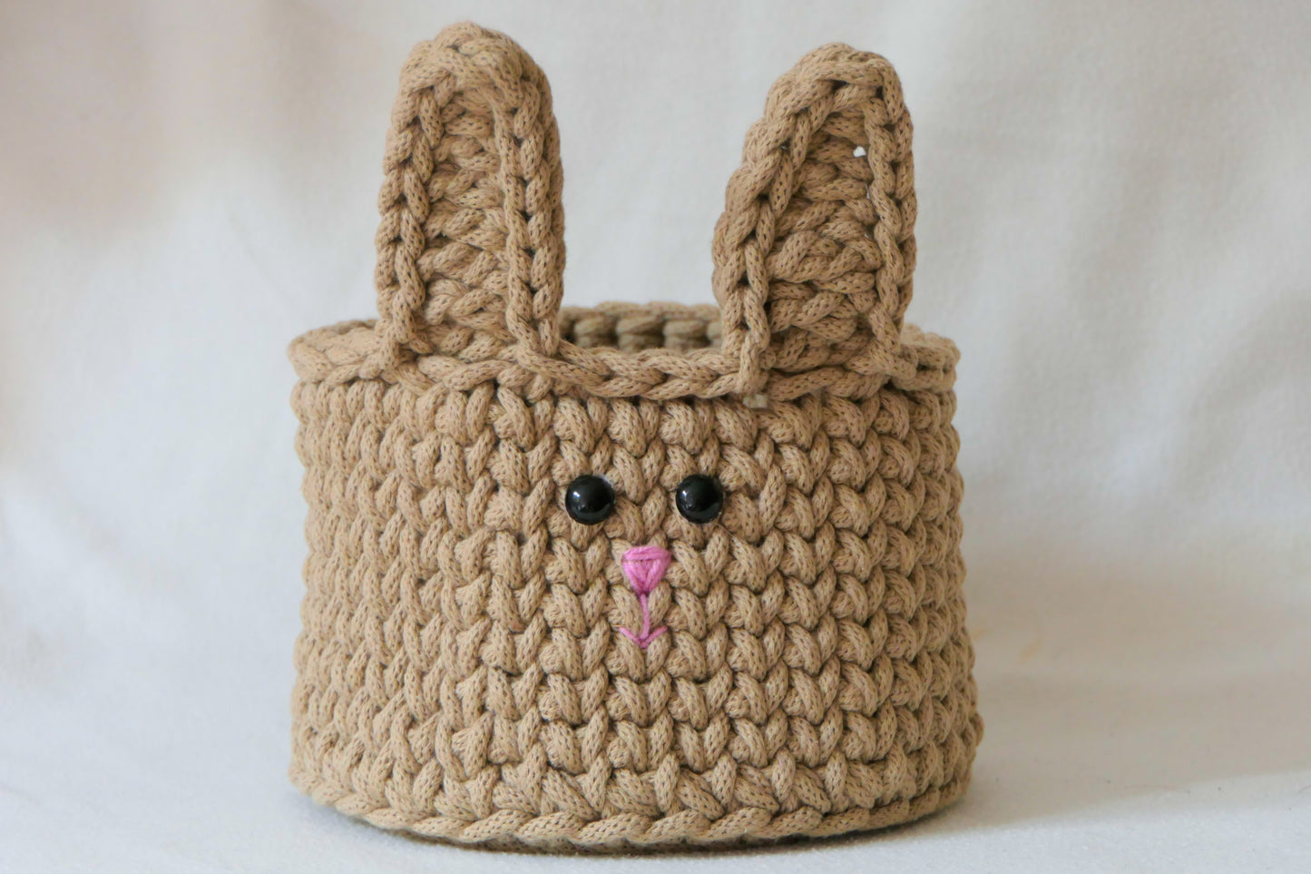 Crocheted rabbit basket