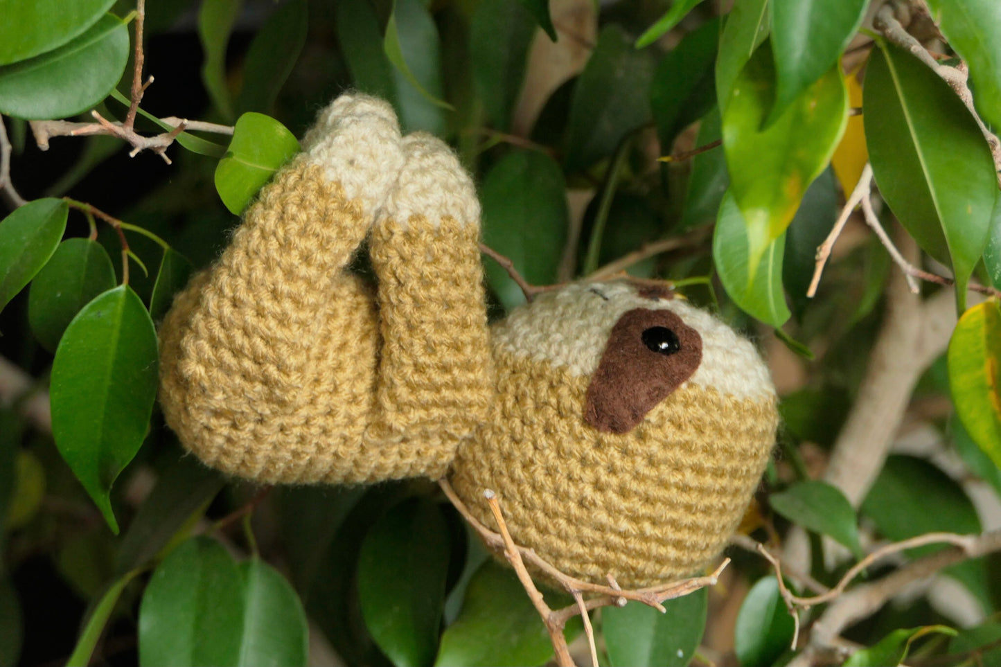 Crocheted sloth