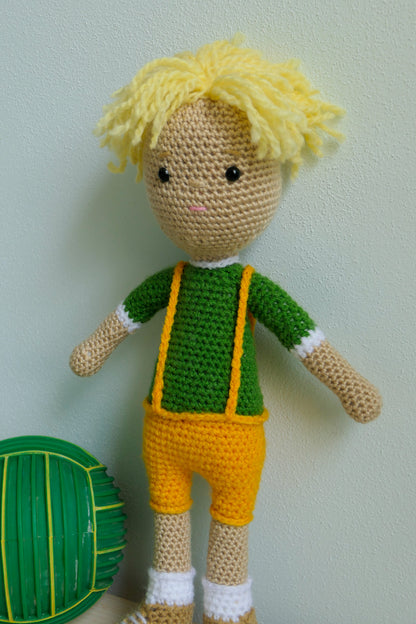 Crocheted boy doll