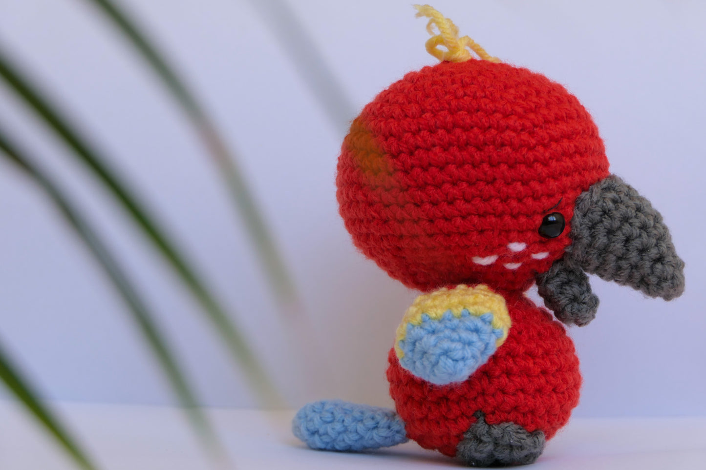 Crocheted parrot