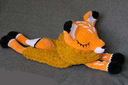 Crocheted fox pyjamas bag